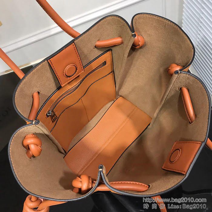 LOEWE羅意威 原版軟皮 最新Flamenco Knot系列 抽繩荔枝紋購物袋 手提肩背包 3041  jdl1109